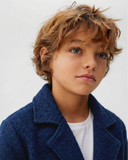 4 Mevsim Kız ve Erkek Çocuk Kaşe Mont Çift Cepli Düğmeli 9–15 Yaş | RG3318