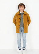 4 Mevsim Kız ve Erkek Çocuk Kaşe Mont Cepli Düğmeli 9–15 Yaş | RG3319