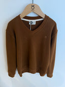 Young Kids V-Neck Knitted Sweater Old Money Girls &amp; Boys Ages 9–15 | Black | RG3365