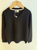 Young Kids V-Neck Knitted Sweater Old Money Girls &amp; Boys Ages 9–15 | Black | RG3365