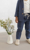 Çocuk 3’lü Keten Takım Elbise Ceket + Tişört + Pantolon | Doğal Kumaş, Şık ve Rahat Kombin