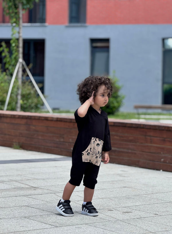 Bebek Unisex Organik Pamuklu Kapüşonlu Tulum | 6 Ay–4 Yaş | RG Brand | RG213