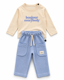 Baby-Set aus Waffelstoff mit Bonjour-Print | RG418