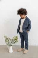 Çocuk 3’lü Keten Takım Elbise Ceket + Tişört + Pantolon | Doğal Kumaş, Şık ve Rahat Kombin