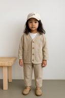 Kinderbroek met comfortabele pasvorm – Ruim, elastische tailleband, beige en jeans