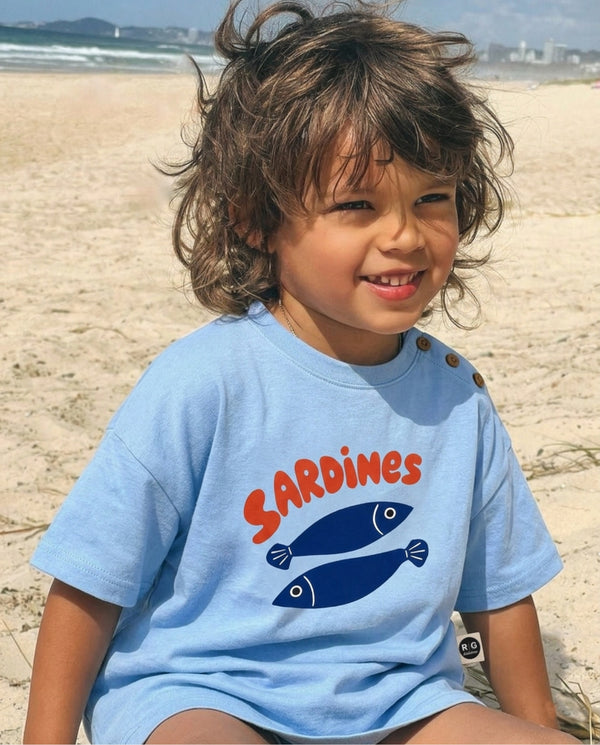 Bebek T-shirt | Sardunya Baskılı | 6 Ay–3 Yaş | Yeşil & Mavi | %100 Pamuk Yazlık | RG390