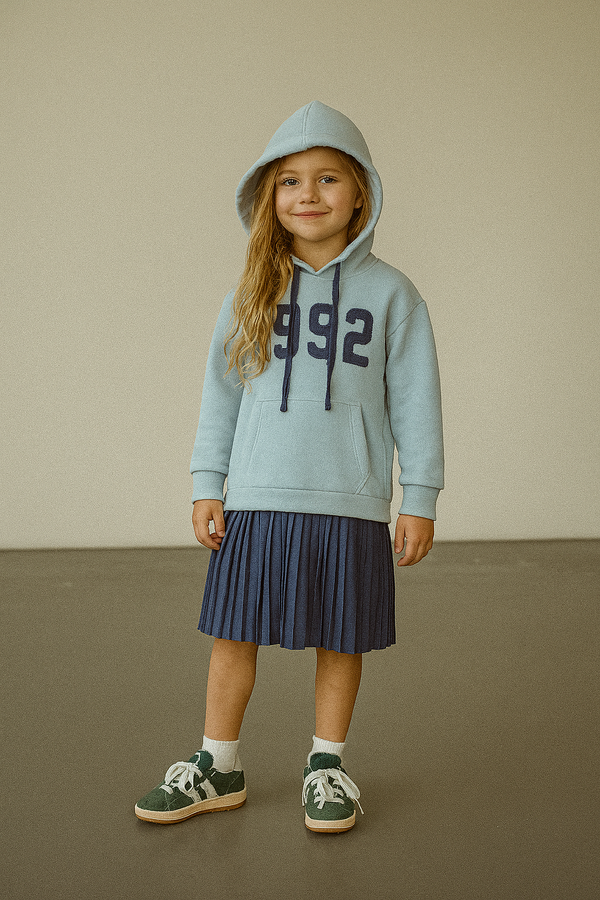 Kapüşonlu Kız Çocuk Etek Elbise | 3–9 Yaş | RG Brand | RG1499
