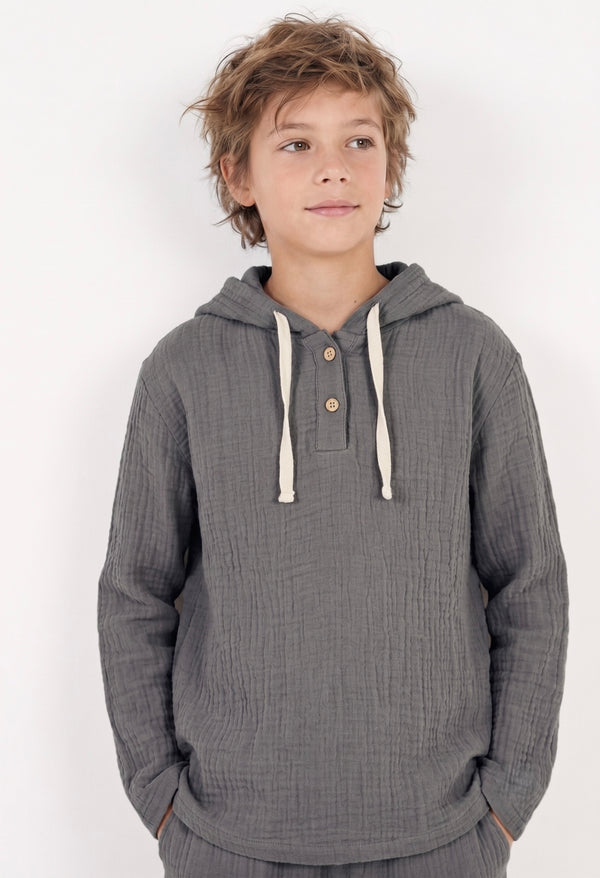 Genç Kız ve Erkek Müslin Kapüşonlu Sweatshirt | 9–15 Yaş | RG Brand | RG3709