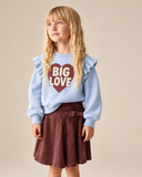 Kız Çocuk Big Love Baskılı Fırfır Detaylı Sweatshirt | 3–9 Yaş | Diagonal Şardonlu | RG Brand | RG1793