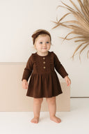 Комплект платья из вафельной ткани с рюшами для маленьких девочек