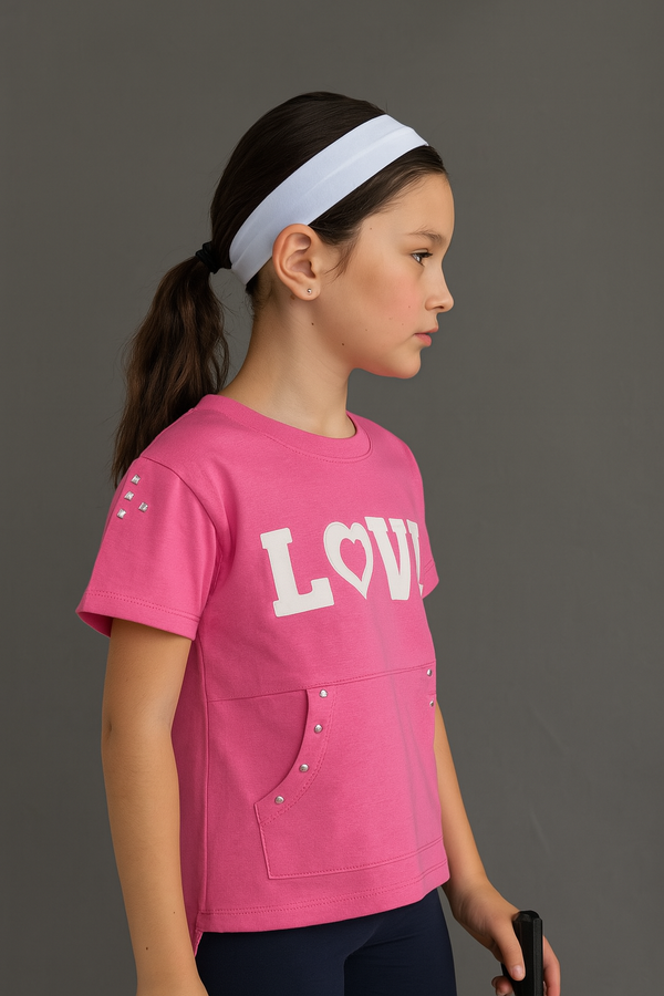 Young Girl Love Printed Tunic 9-15 Years Old