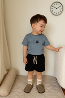 طقم تي شيرت قطني مطبوع للأطفال