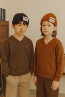 Children's V-Neck Knitwear Collar Selanik Fabric Sweat