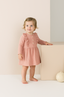 Комплект платья из вафельной ткани с рюшами для маленьких девочек