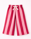 Kız Çocuk Bol Pantolon | 3–9 Yaş | Pamuk Jarse | Bordo & Pembe Çizgili | RG1746
