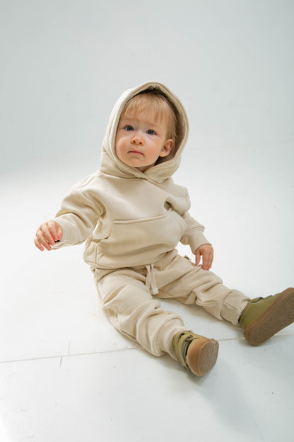 Baby Natural Hooded Tracksuit Set