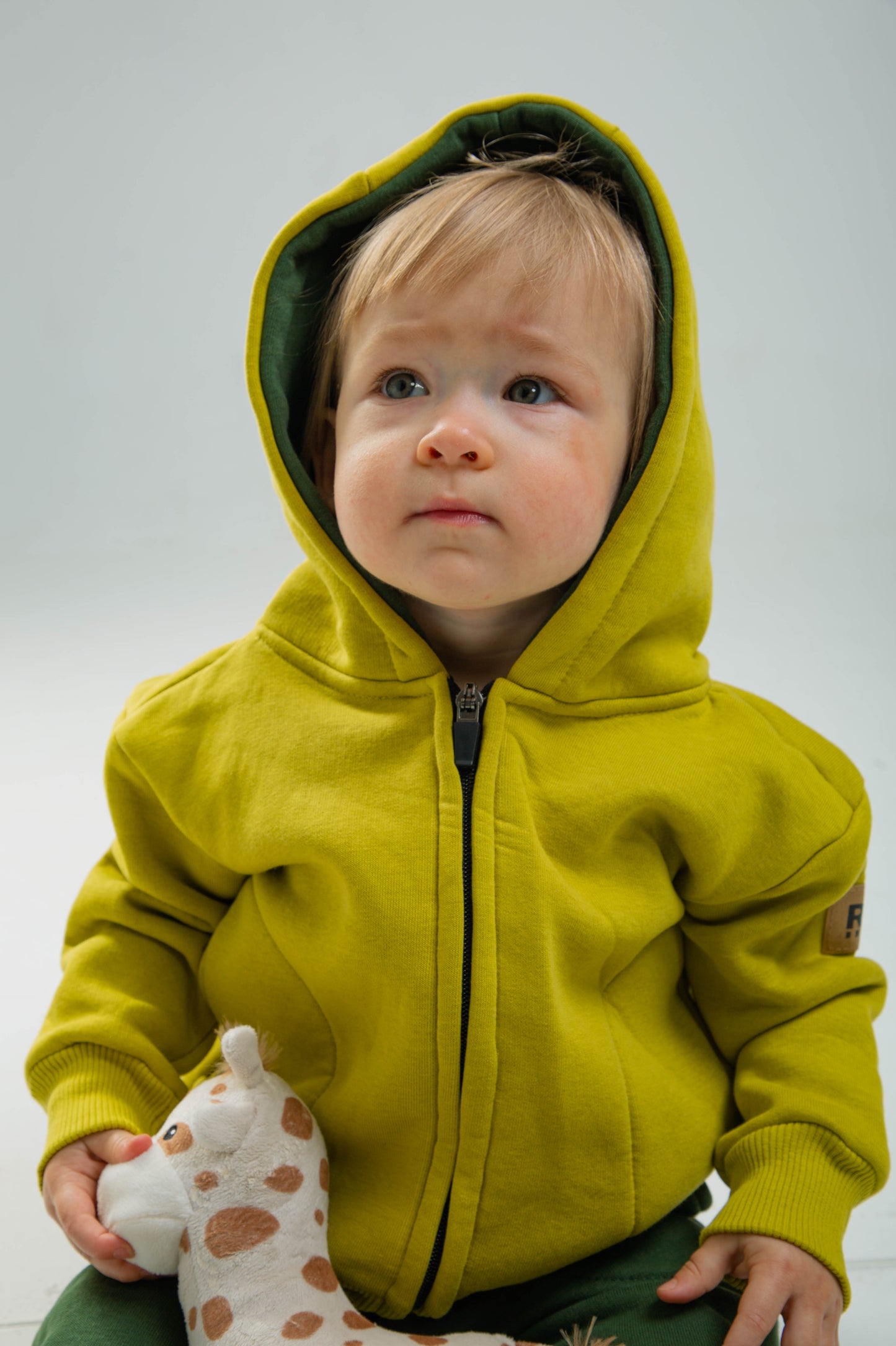 Детский кардиган-спортивный костюм из ткани Jaklon с застежкой-молнией спереди для ребенка