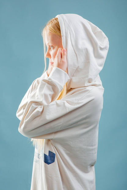 Teenage Front Printed Hooded Back Slit Sweat Dress