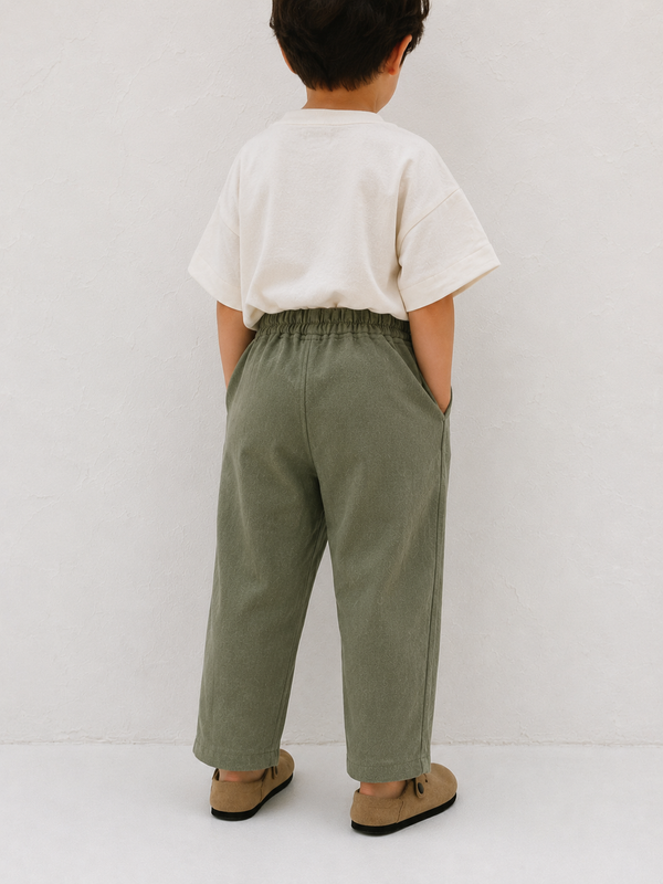 Çocuk Bol Balon Pantolon | 3–9 Yaş | Erkek & Kız | %100 Pamuk Keten | RG Brand | RG1756