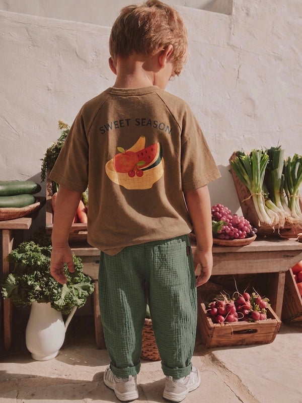 Çocuk Oversize Tişört | Arka Baskılı, Ön Cepli | %100 Pamuk | 3–9 Yaş | Kız & Erkek | RG1758
