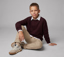Young Kids Crew Neck Knit Sweater Old Money Girls &amp; Boys Years 9–15 | Black | RG3364