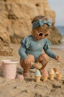 Bebek Fırfırlı Uzun Kollu Mayo Ve Saç Tokası | 6 Ay–4 Yaş | RG Brand | RG337