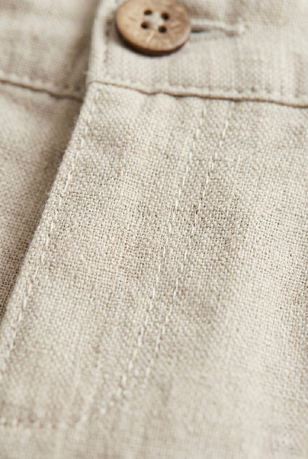 Teen Boys' Linen Shorts | Elastic Waist | Ages 9–15 | Khaki, Stone, Navy, Blue | RG Brand | RG3719