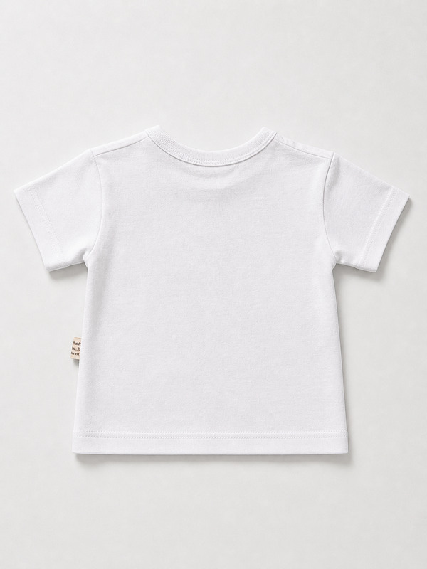 Bebek T-shirt | 6 Ay – 3 Yaş | Ekru & Mavi | Limon Baskı | %100 Pamuk Yazlık | RG386