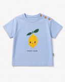 Bebek T-shirt | 6 Ay – 3 Yaş | Ekru & Mavi | Limon Baskı | %100 Pamuk Yazlık | RG386