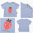 Bebek T-shirt | 6 Ay – 3 Yaş | Ekru | Çilek Baskı | %100 Pamuk Yazlık | RG387