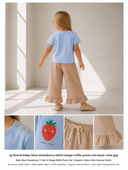 Bebek T-shirt | 6 Ay – 3 Yaş | Ekru | Çilek Baskı | %100 Pamuk Yazlık | RG387