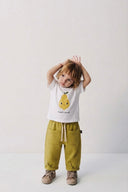 Bebek T-shirt | 6 Ay – 3 Yaş | Ekru & Kahve | Armut Baskı | %100 Pamuk Yazlık | RG388