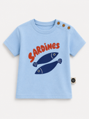 Bebek T-shirt | Sardunya Baskılı | 6 Ay–3 Yaş | Yeşil & Mavi | %100 Pamuk Yazlık | RG390