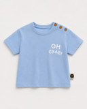 Bebek T-shirt | 6 Ay – 3 Yaş | SARI & Mavi | OH CRAB Baskı | %100 Pamuk Yazlık | RG391