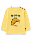 Bebek T-shirt | 6 Ay – 3 Yaş | SARI & Mavi | Kruvasan Baskı | %100 Pamuk Yazlık | RG392