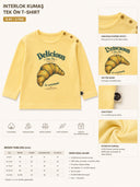 Bebek T-shirt | 6 Ay – 3 Yaş | SARI & Mavi | Kruvasan Baskı | %100 Pamuk Yazlık | RG392