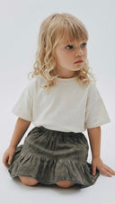 Yağ Yıkama Vintage Kız Çocuk Etek | 3–9 Yaş | Pamuk, Rahat Kalıp | Yeşil | RG1242