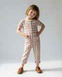 Kids' Striped Linen Jumpsuit | 3–9 Years | Summer Jumpsuit for Girls | Natural and Lightweight | RG1299