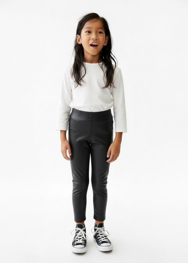 Matte Kunstleder-Leggings mit Fellimitat für Kinder | 3–9 Jahre | RG Brand | RG1319