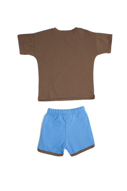 Children's Unisex 100% Cotton Printed T-Shirt-Shorts Set