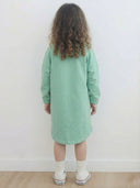 Günlük Penye Kız Çocuk Elbisesi | Çift Cepli, %100 Pamuk | Rahat Kesim, 4 Mevsim | 3-9 Yaş | RG1405