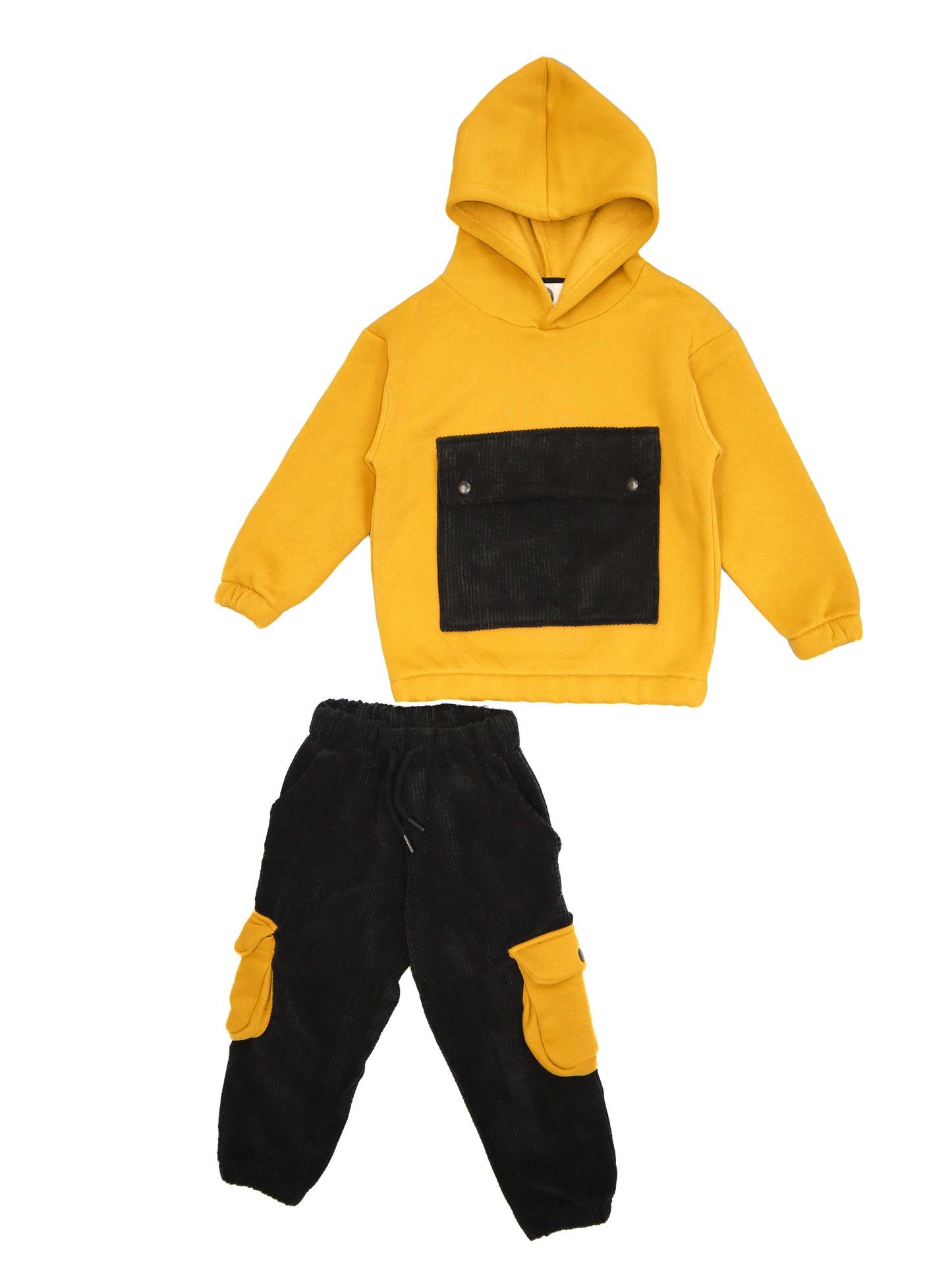 Unisex Winter 2-Piece Set with Cargo Pocket and Hood