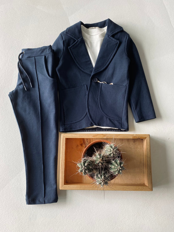 Youth Suit Set | Ages 9–15 | Lycra-Blend 3-Piece Outfit with Trousers, T-Shirt and Jacket | Special Occasion | RG3317
