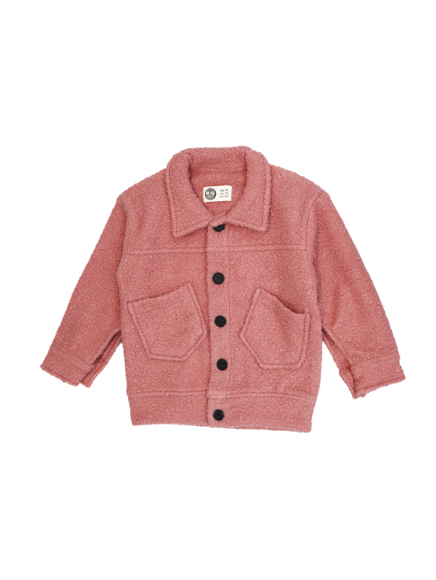 Unisex Children's Short Coat with Double Pockets and Buttons