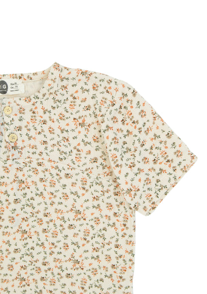 Kids 100% Organic Muslin Short Sleeve Button-Up T-Shirt and Shorts 2-Pack Set