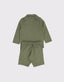 Çocuk %100 Keten Kumaş Şortlu 3'lü Takım Elbise Seti
