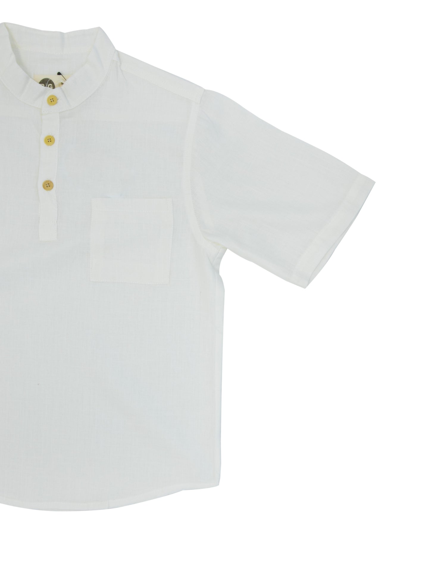 Детская летняя рубашка с воротником из 100% льняной ткани