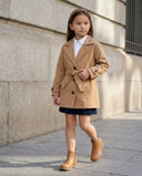 Детский тренч | 3–9 лет | Хаки и бежевый | С поясом, сезонный детский тренч | Для девочек и мальчиков | RG1502