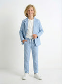 بدلة أطفال مخططة من الكتان