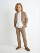 بدلة أطفال مخططة من الكتان